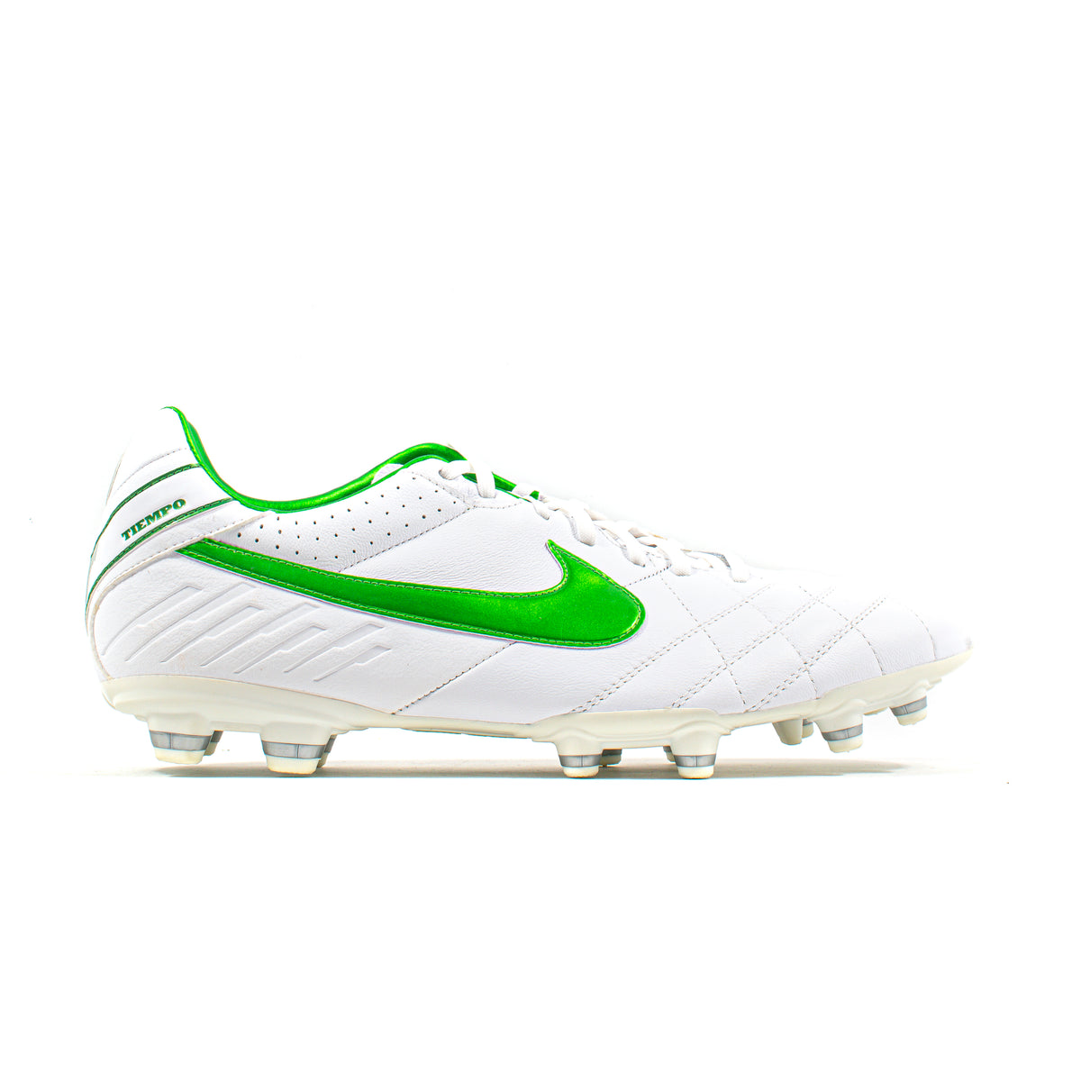 Nike Tiempo Mystic IV White Green FG – Classic Soccer Cleats