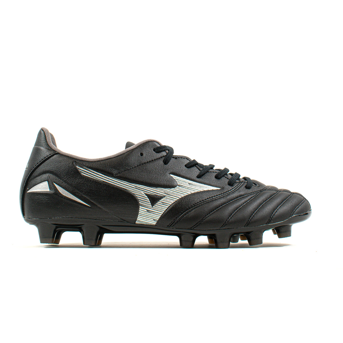 Mizuno Morelia Neo IV Pro MD Black Silver FG – Classic Soccer Cleats