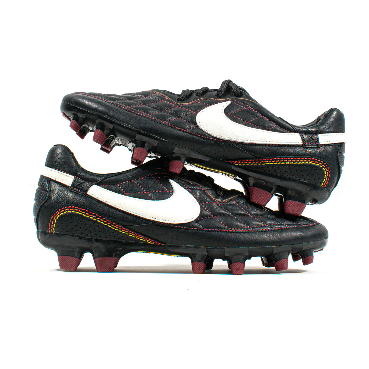 Nike Tiempo Ronaldinho Dois Black Maroon FG – Classic Soccer Cleats