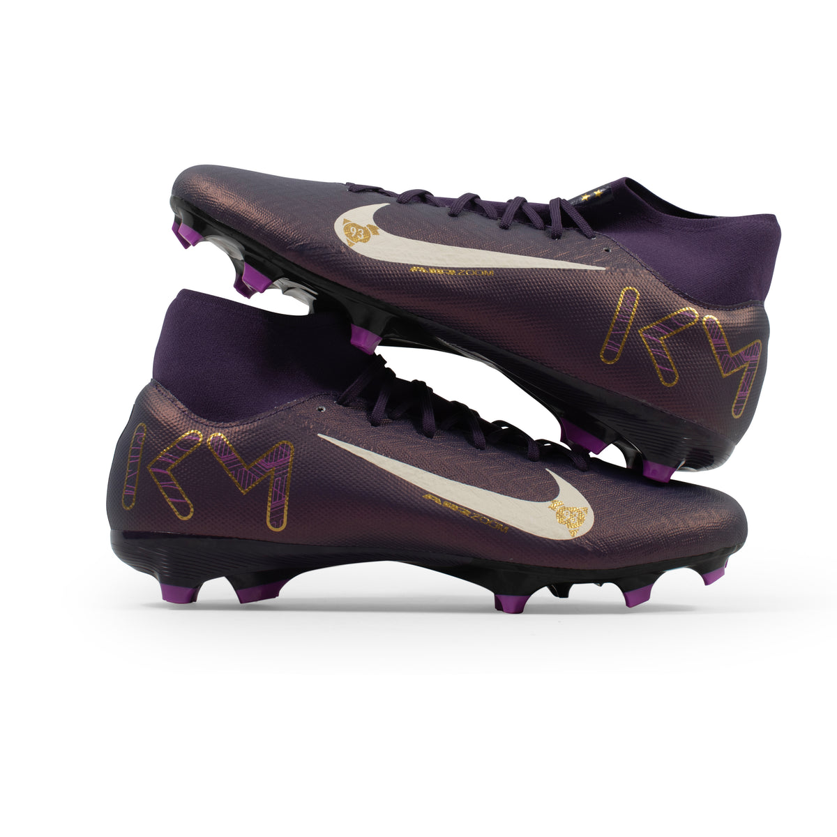 black and purple soccer cleats