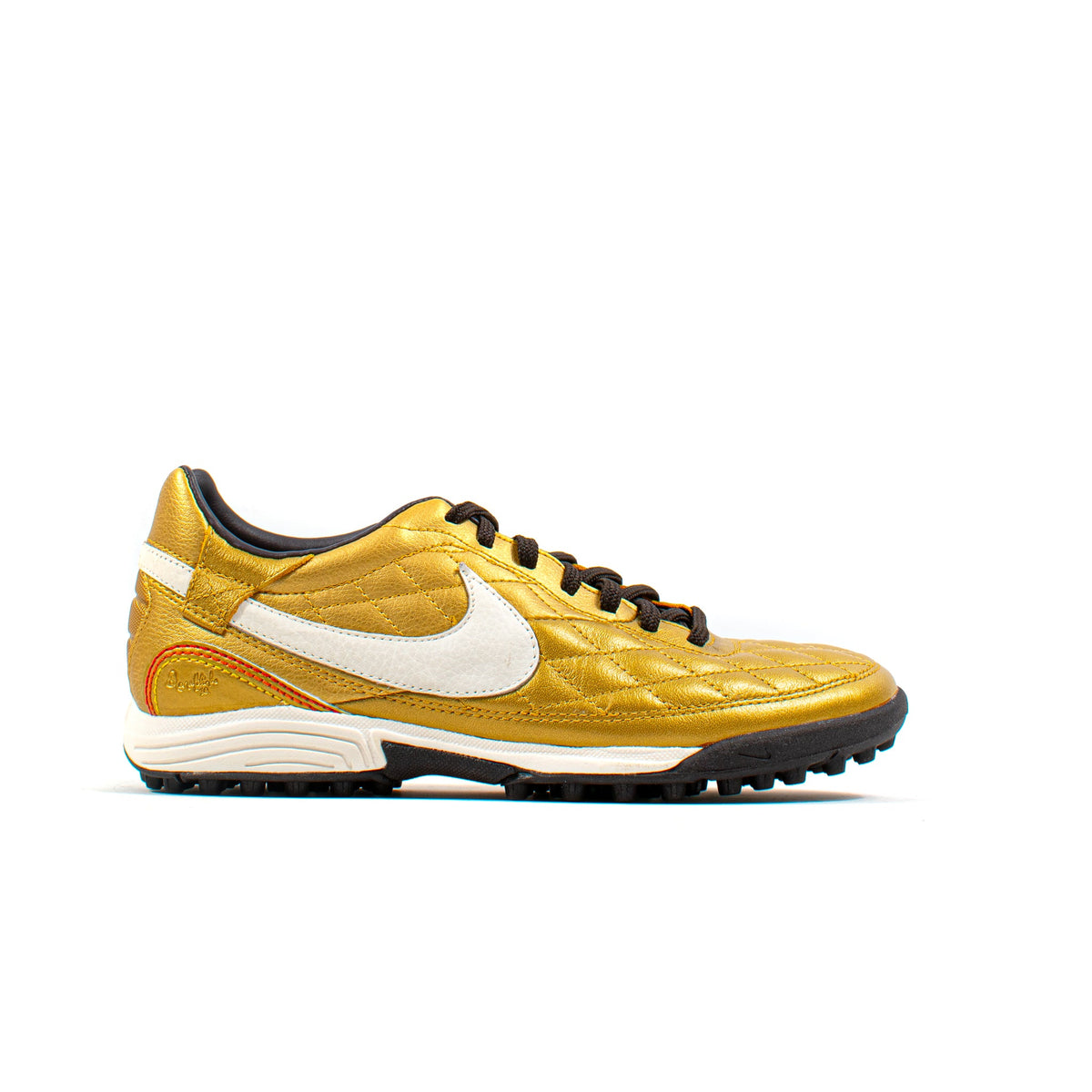 Nike Tiempo Ronaldinho O Cara Gold Turf Classic Soccer Cleats