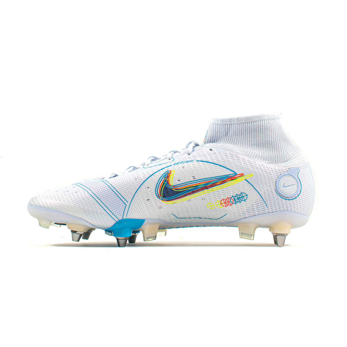 Nike Mercurial Vapor Superfly 8 Elite SIlver Blue SG Pro – Classic