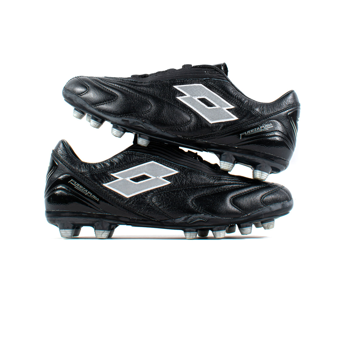 Lotto FuerzaPura Black Leather FG – Classic Soccer Cleats