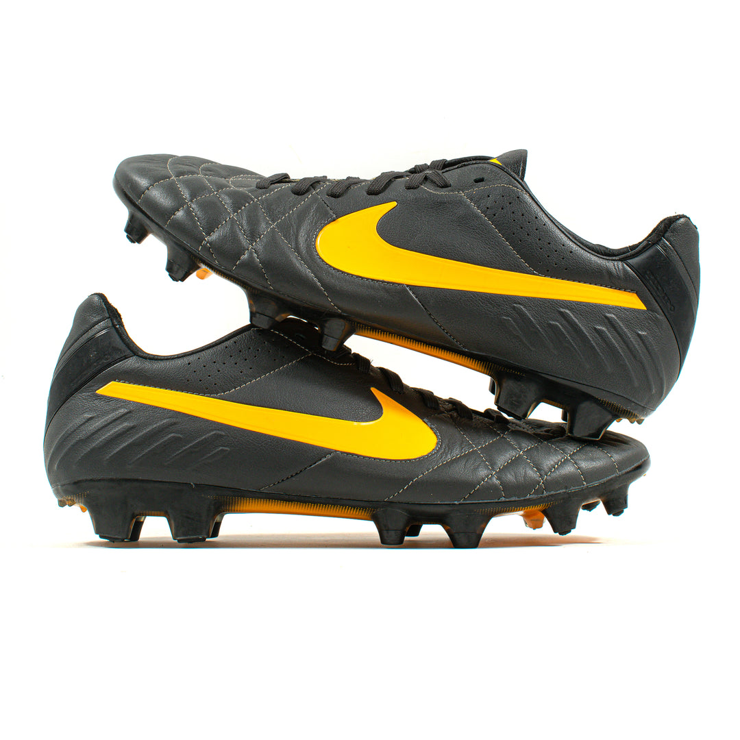 Nike Tiempo Legend IV Grey Yellow FG – Classic Soccer Cleats