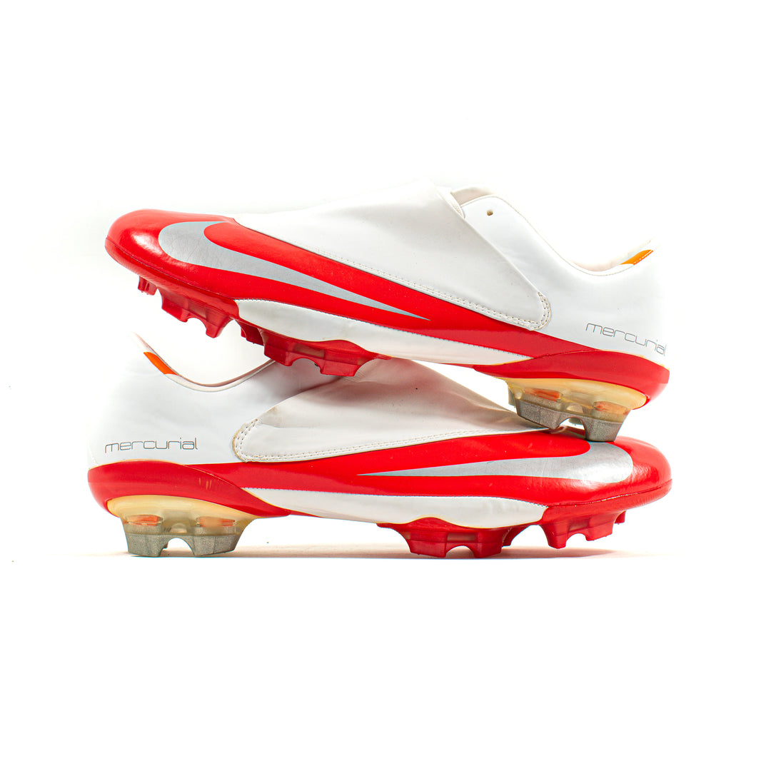 Nike Mercurial Vapor V White Red FG – Classic Soccer Cleats