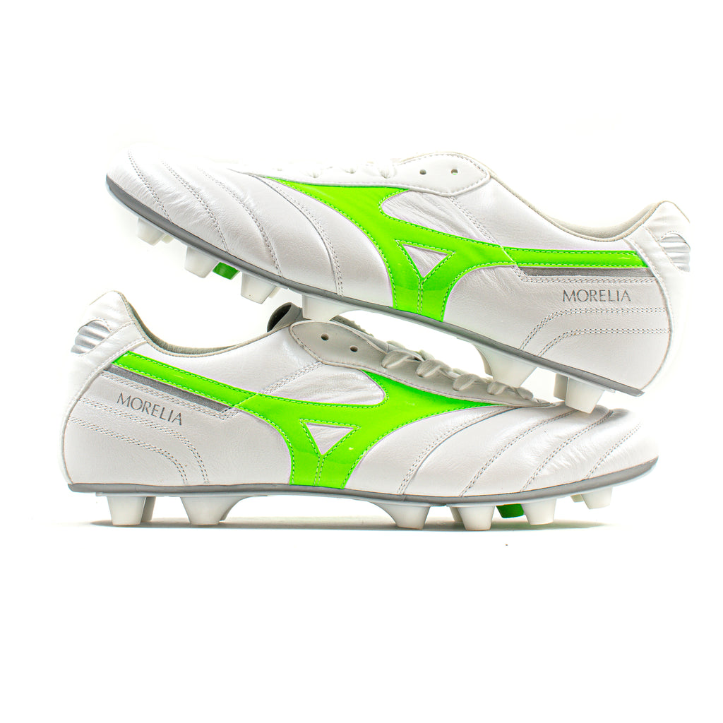 Mizuno Morelia II Elite White Green FG – Classic Soccer Cleats