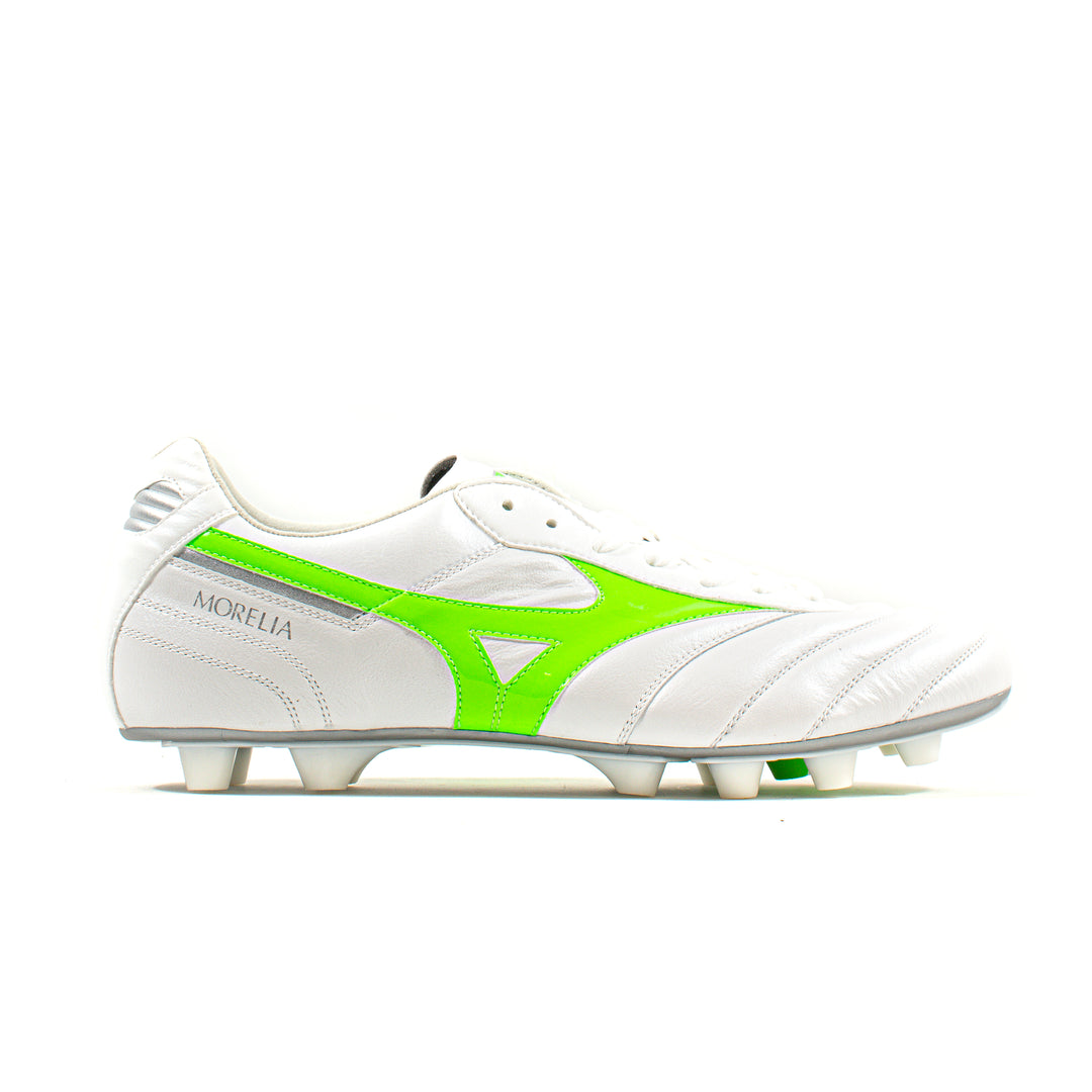Mizuno Morelia II Elite White Green FG – Classic Soccer Cleats