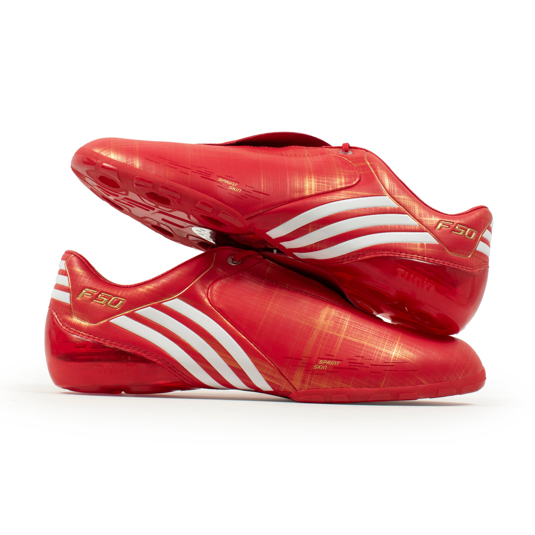 adidas F50 レッド Adidas F50i Red Upper with Indoor Sole – Classic Soccer Cleats