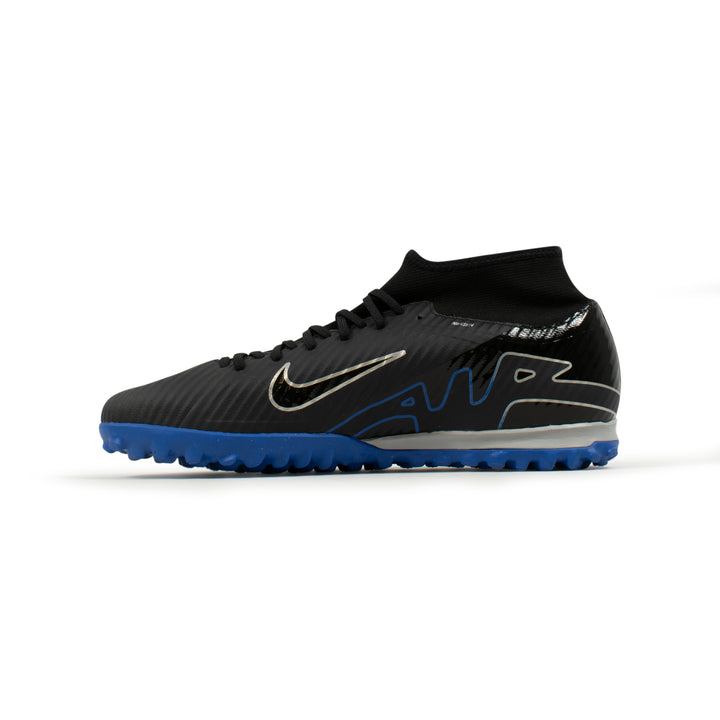 Nike Zoom Superfly 9 Academy Black Blue Turf – Classic Soccer Cleats