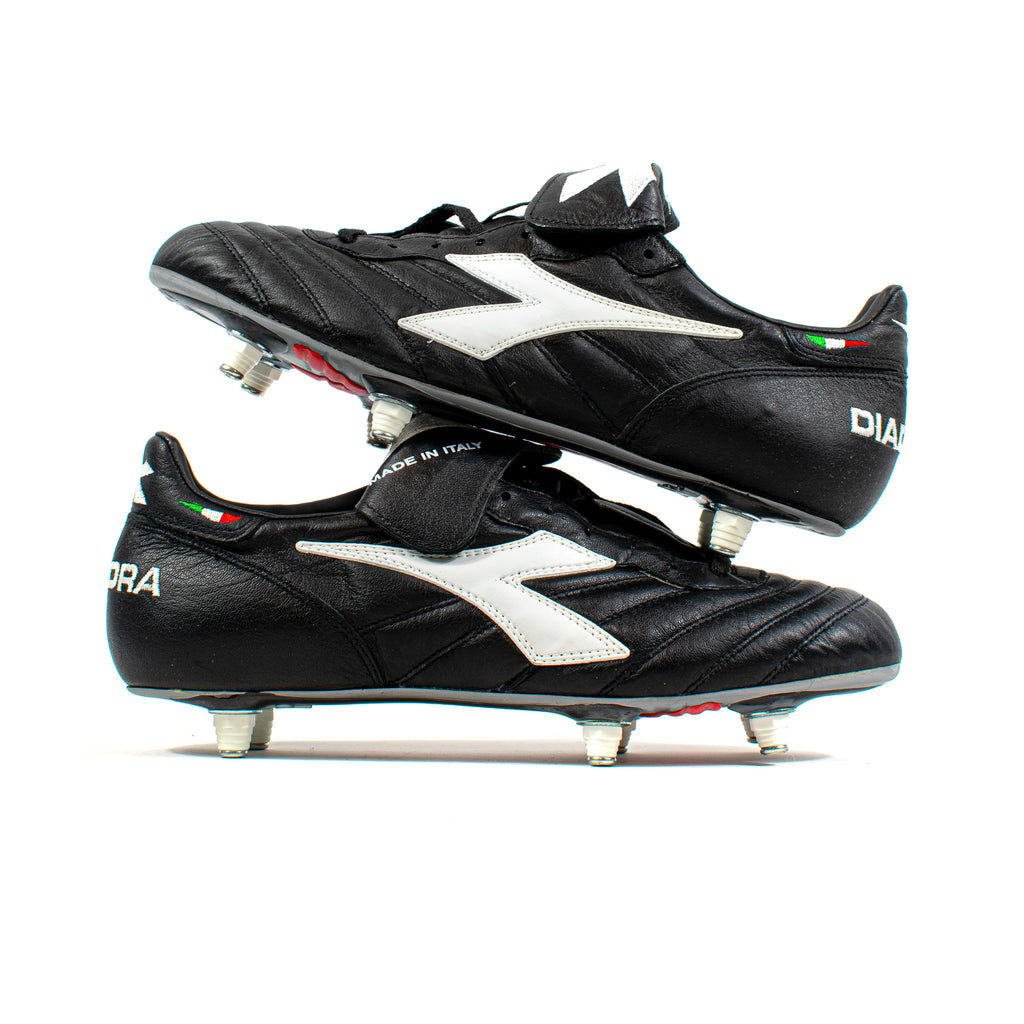 シューズ diadora brasil SC Diadora Brasil SC black White SG – Classic Soccer Cleats