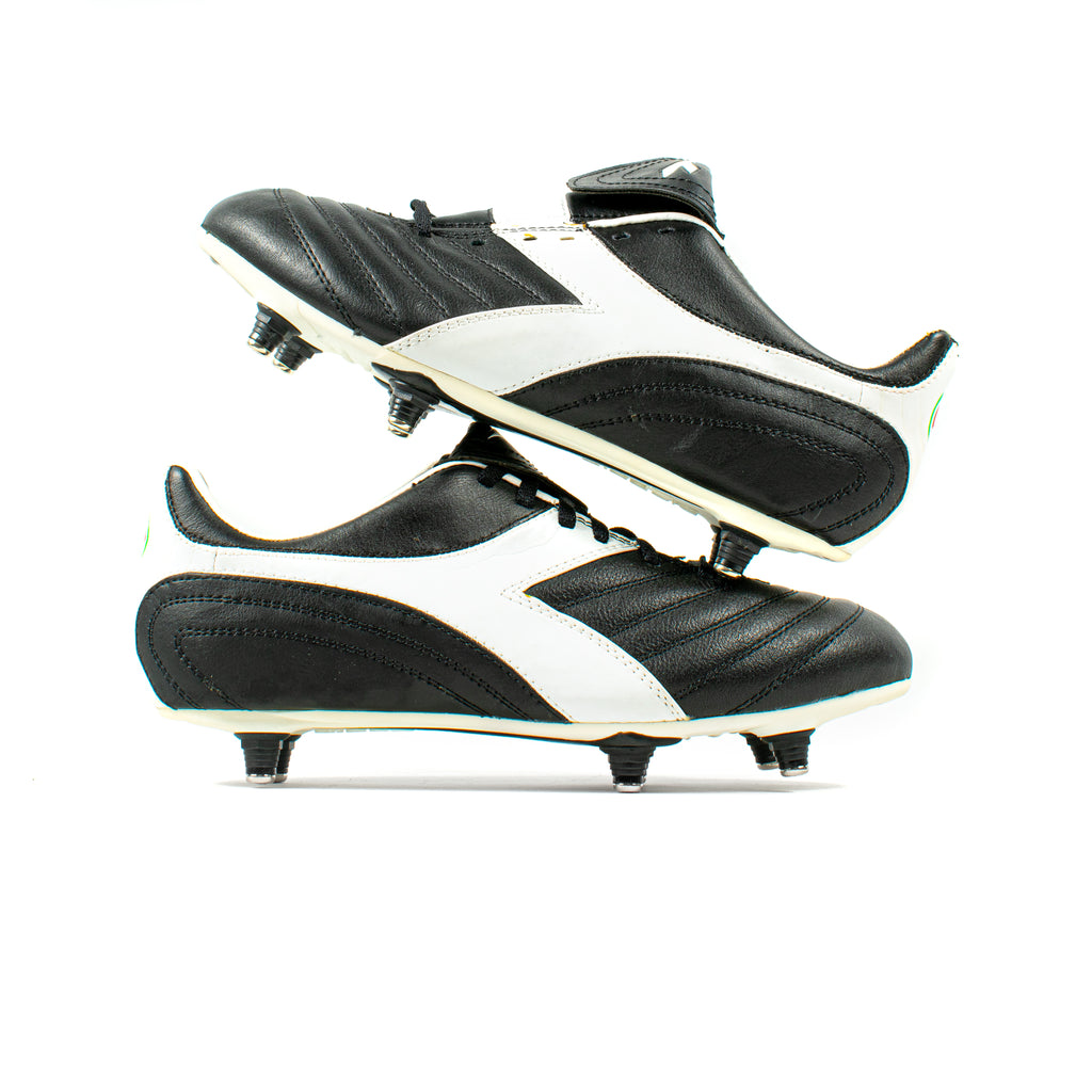 diadora Brasil サッカーシューズ ブラック Diadora Brasil Classico Leather FG - Black/Black/White