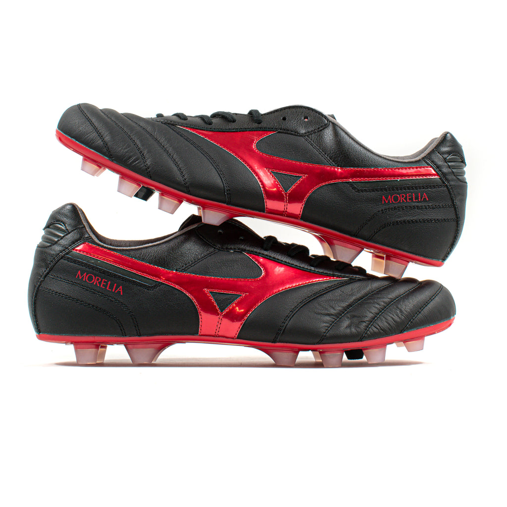 Mizuno Morelia II サッカーシューズ ブラック/レッド Mizuno Morelia II Elite Black Red FG – Classic Soccer Cleats