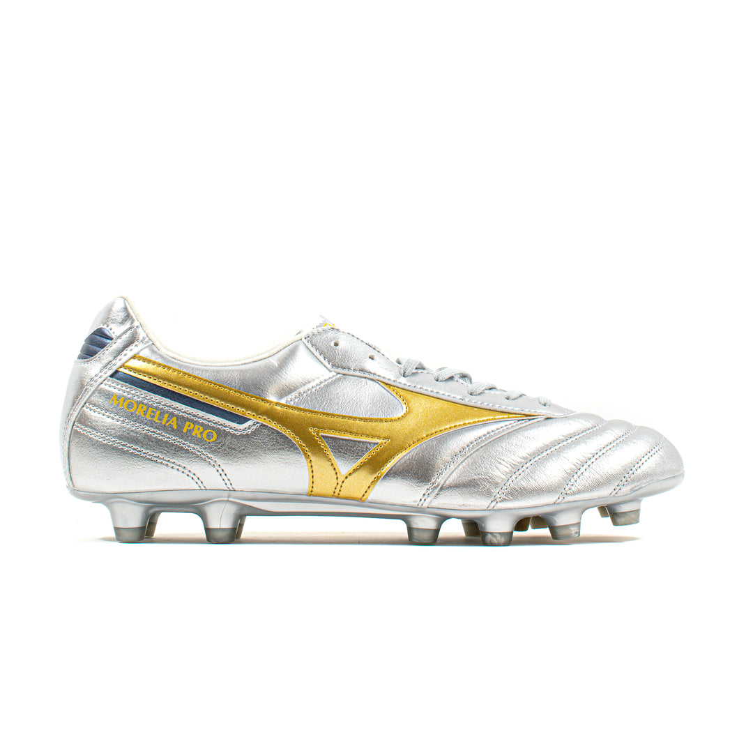 Mizuno Morelia シルバー スパイク Mizuno Morelia II Pro Silver Gold FG – Classic Soccer Cleats