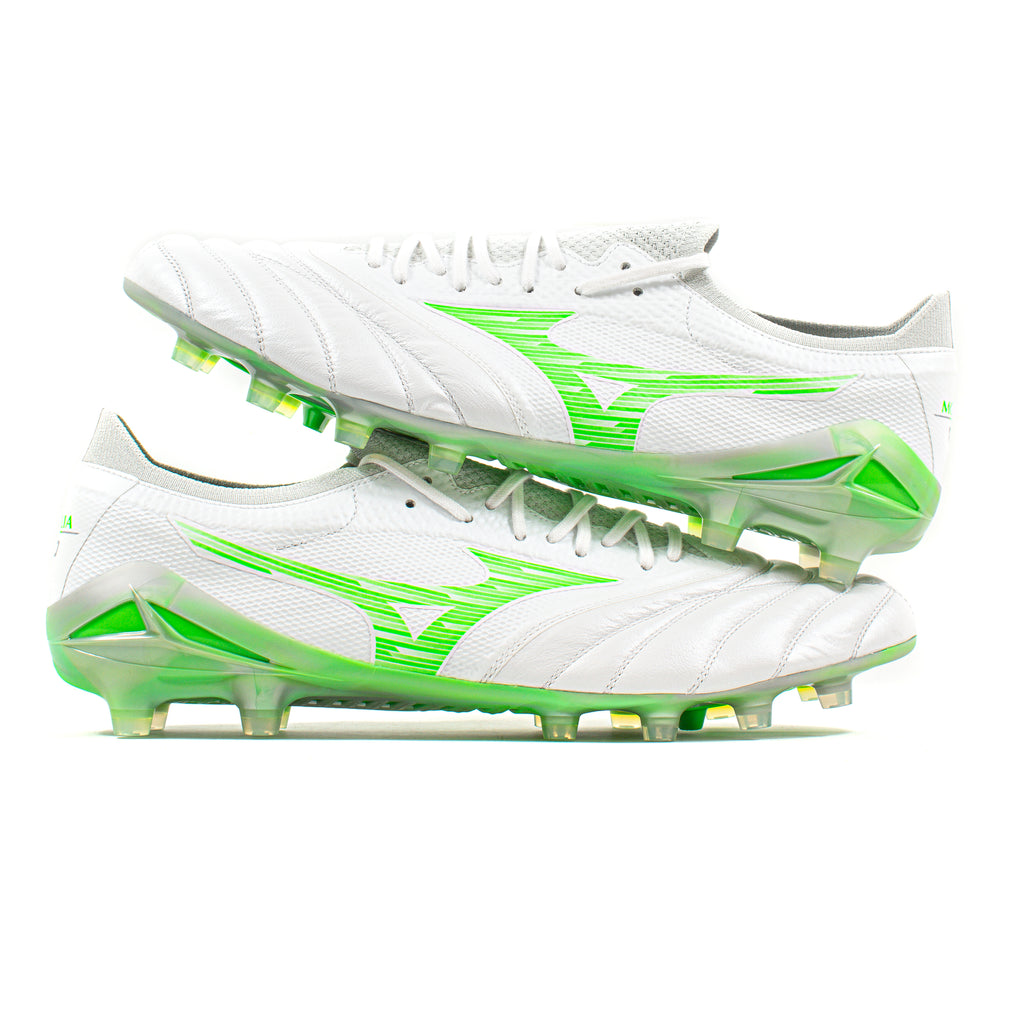 Mizuno Morelia Neo Beta IV Elite White Green FG – Classic Soccer