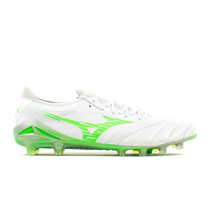 Mizuno Morelia サッカーシューズ 日本製 ホワイト/グリーン Mizuno Morelia Neo Beta IV Elite White Green FG – Classic Soccer