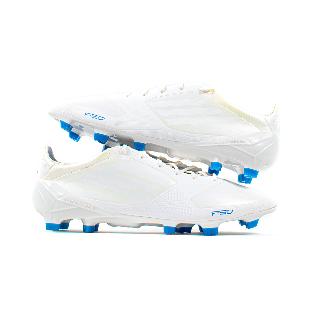 Adidas F50 Adizero White Blue 2012 FG – Classic Soccer Cleats