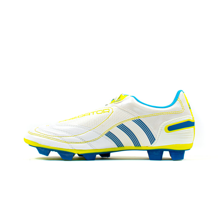 adidas Predator サッカーシューズ ホワイト/ブルー/イエロー adidas Predator Pro FT FG Soccer Cleats | Ice Cold Precision Pack