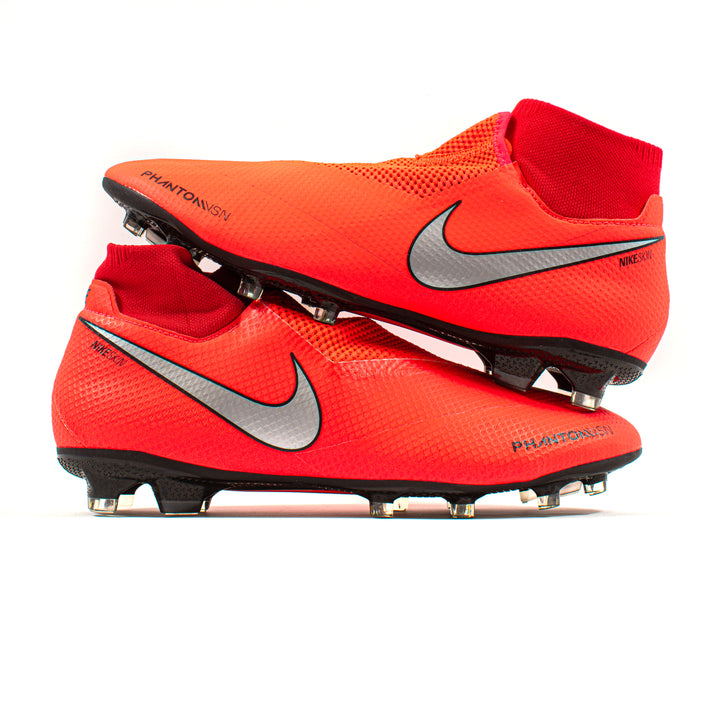 Nike Phantom Vision VSN Pro DF Red FG – Classic Soccer Cleats