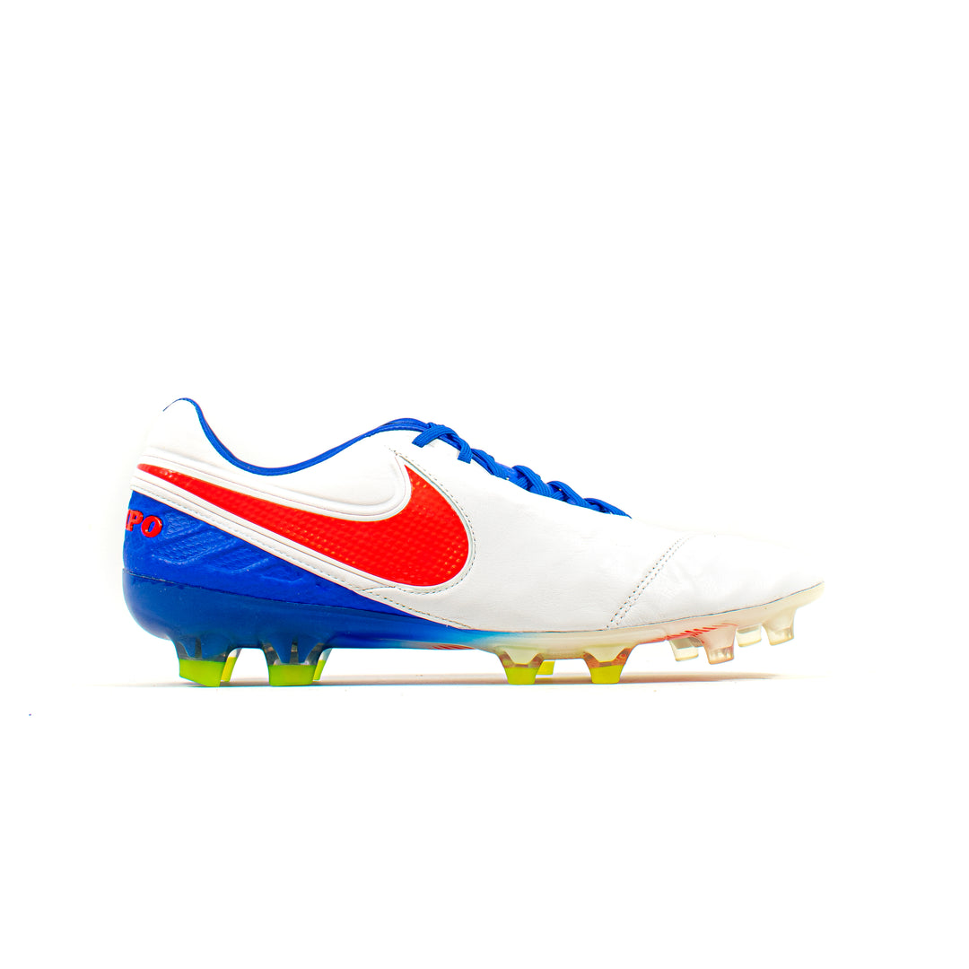 NIKE Tiempo Legend Ⅵ FG 25cm Nike Tiempo Legend VI White Blue FG – Classic Soccer Cleats
