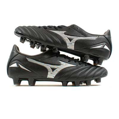 Mizuno Morelia Neo IV Pro MD Black Silver FG – Classic Soccer Cleats