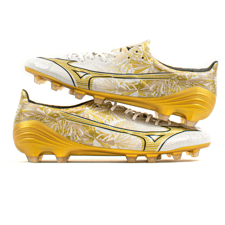 Mizuno Alpha Elite Made In Japan White Gold FG – Classic Soccer Cleats