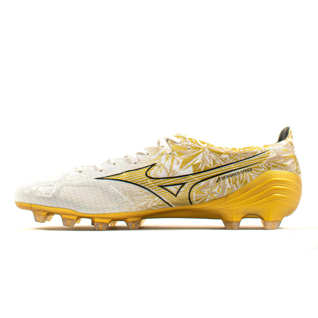 Mizuno Alpha Elite Made In Japan White Gold FG – Classic Soccer Cleats