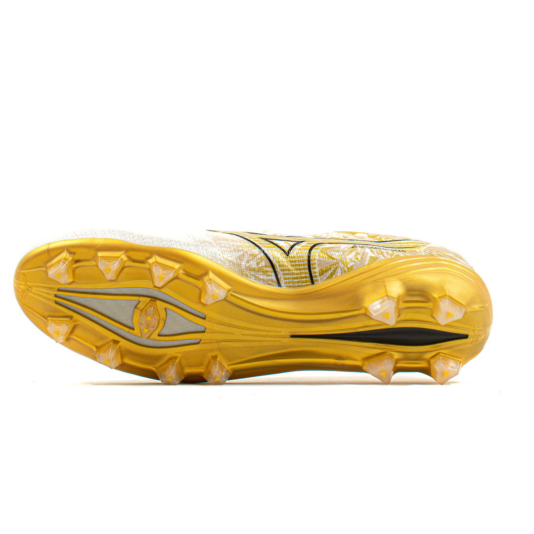 Mizuno Alpha Elite Made In Japan White Gold FG – Classic Soccer Cleats