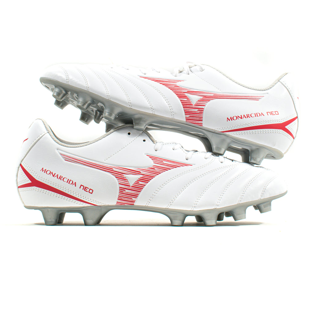 Mizuno Monarcida Neo Select III White Red FG – Classic Soccer Cleats