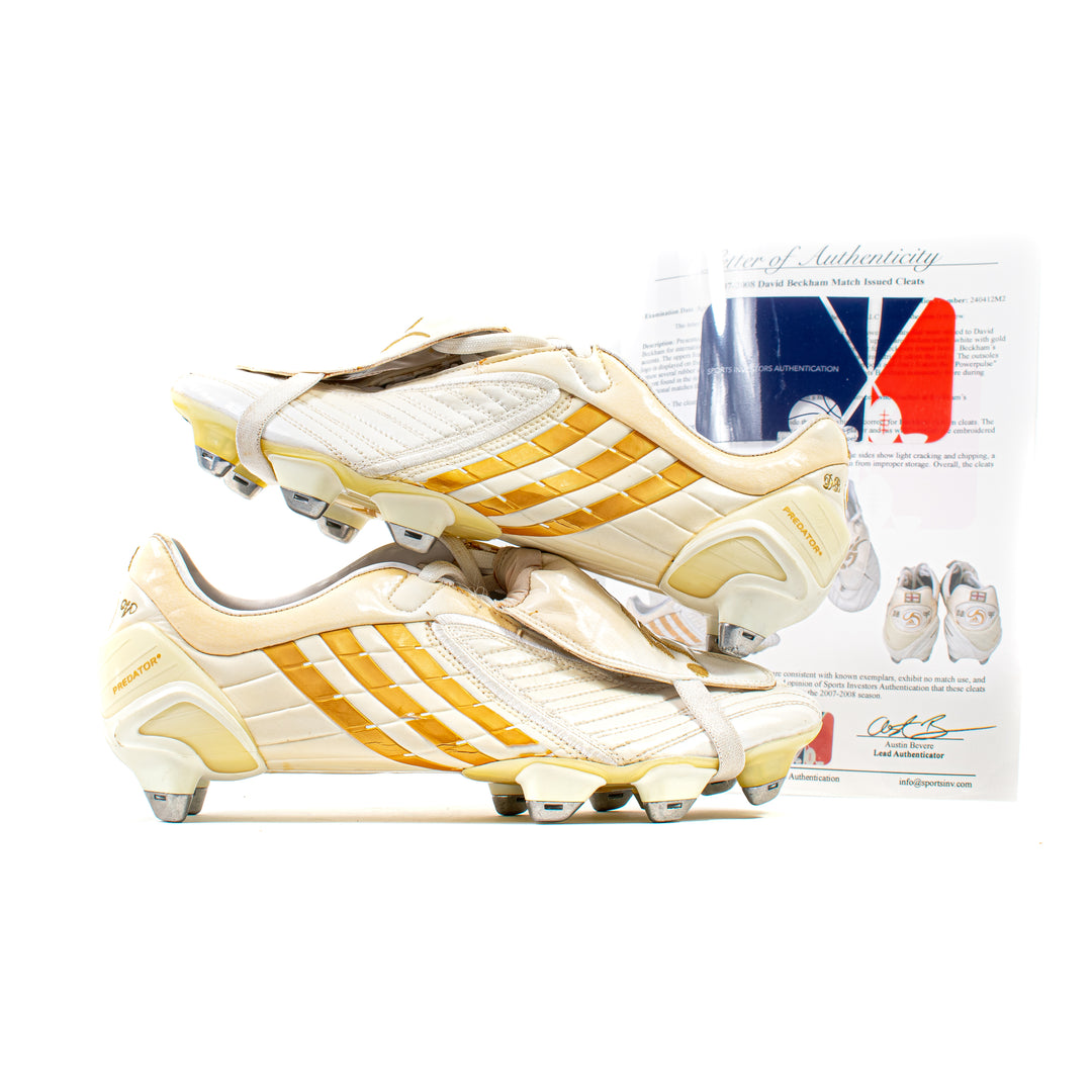 David Beckham Match Issued Worn Predator Powerswerve with COA Classic Soccer Cleats David Beckham Match Issued Worn Predator Powerswerve with COA Classic Soccer Cleats