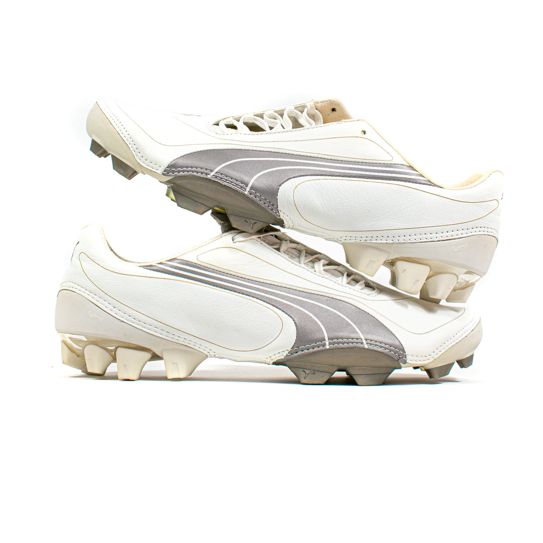 Puma V1.08 K Leather White FG – Classic Soccer Cleats