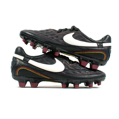 Nike Tiempo Ronaldinho Dois Black Maroon FG – Classic Soccer Cleats