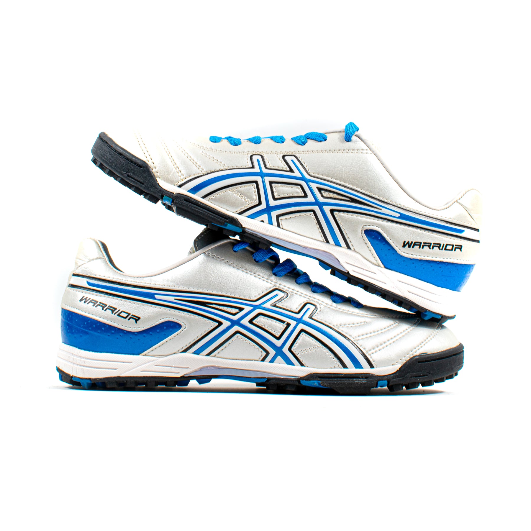 Asics Warrior CA White Blue Turf Classic Soccer Cleats