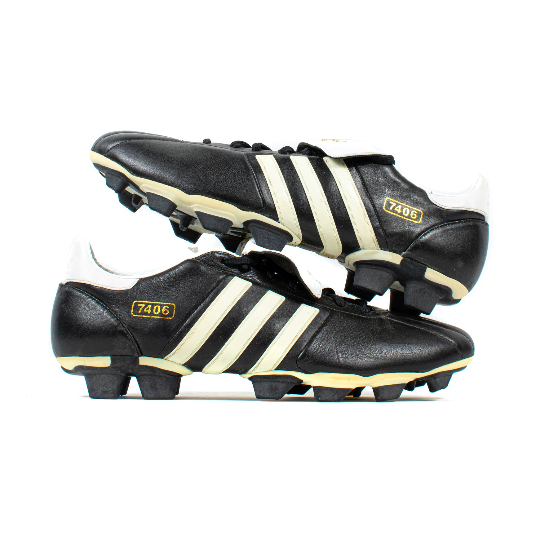 Adidas 7406 Black White FG Classic Soccer Cleats Adidas 7406 Black White FG Classic Soccer Cleats