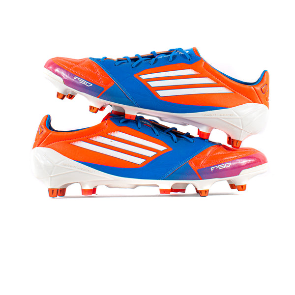 Adidas F50 Adizero Leather Blue Red TRX SG Classic Soccer Cleats