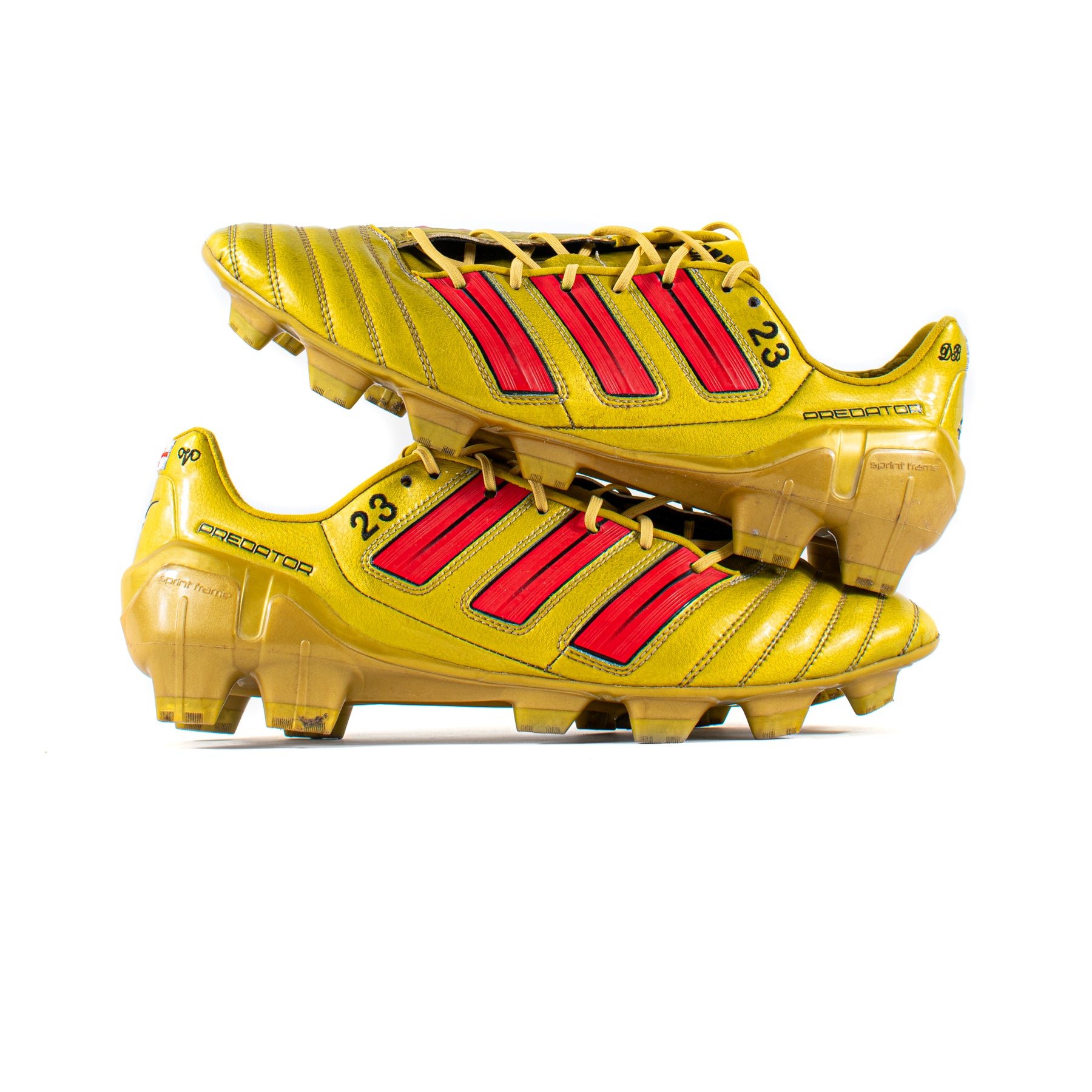 Adidas Predator Gold David Beckham Match Worn Boots Classic Soccer